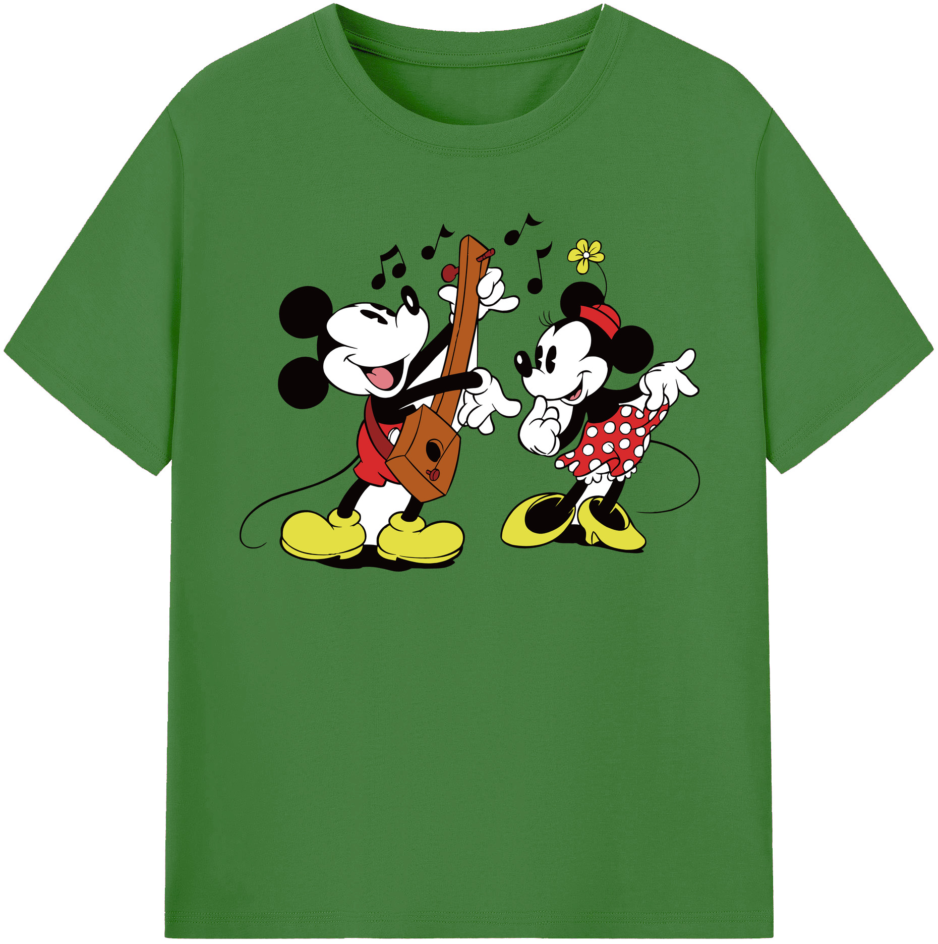 （画像用） ミッキーマウス Mickey Mouse レディースカジュアルプリントTシャツ（綿100％）